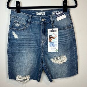 Rewash Vintage Reunion Super High Rise Boyfriend Jean Shorts Grunge Womens Sz 28